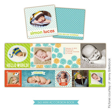 Baby accordion mini 3x3 | Colorful baby boy