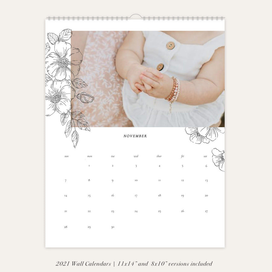 2021 Wall Photo Calendar 11x14 and 8.5x11 | Romantic
