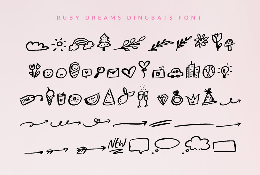 Ruby Dreams Font + Dingbats