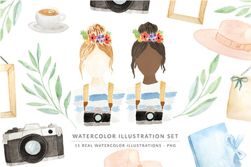 Watercolor Illustrations Pack - The photographer