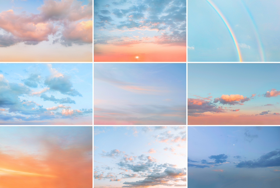 30 Dreamy Pastel Sky Photography Overlays