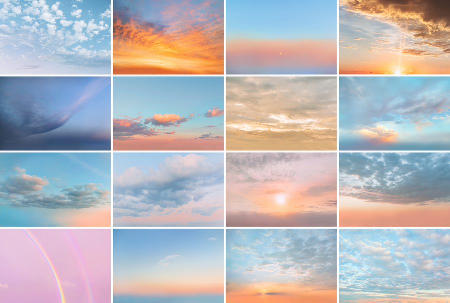 30 Dreamy Pastel Sky Photography Overlays