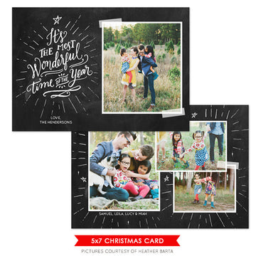 Christmas Photocard Template | The Most Wonderful