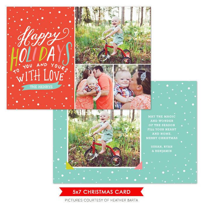 Christmas Photocard Template | Trendy Holidays