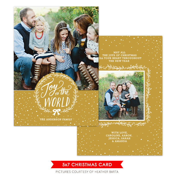 Christmas Photocard Template | Golden Joy