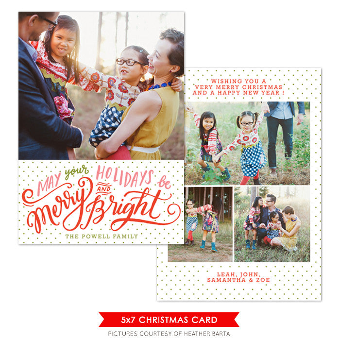 Christmas Photocard Template | Bright Holidays