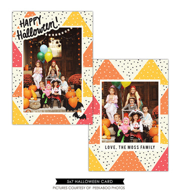 Halloween Photocard Template | Happy bats