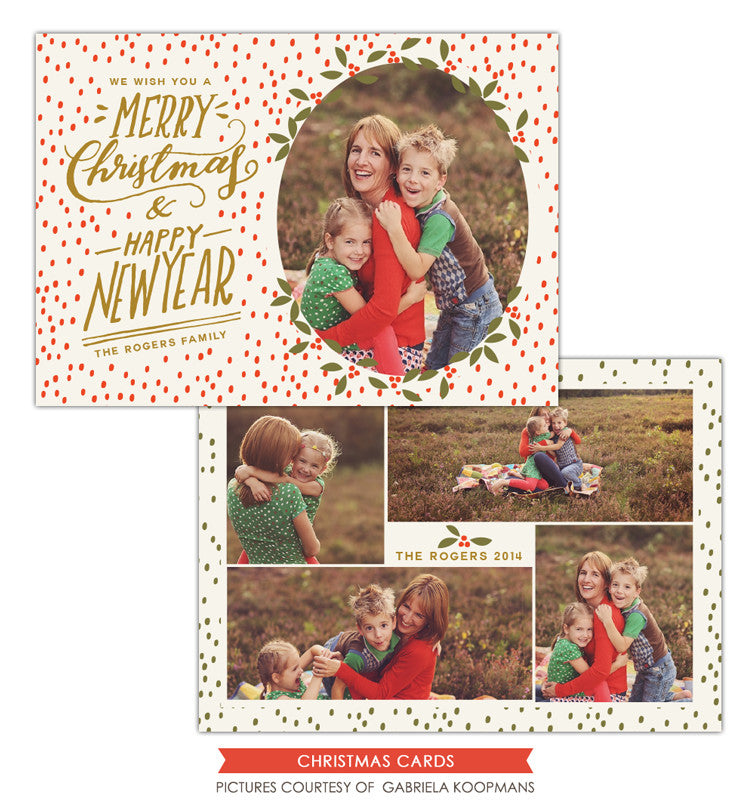 Christmas Photocard Template | Happy Merry