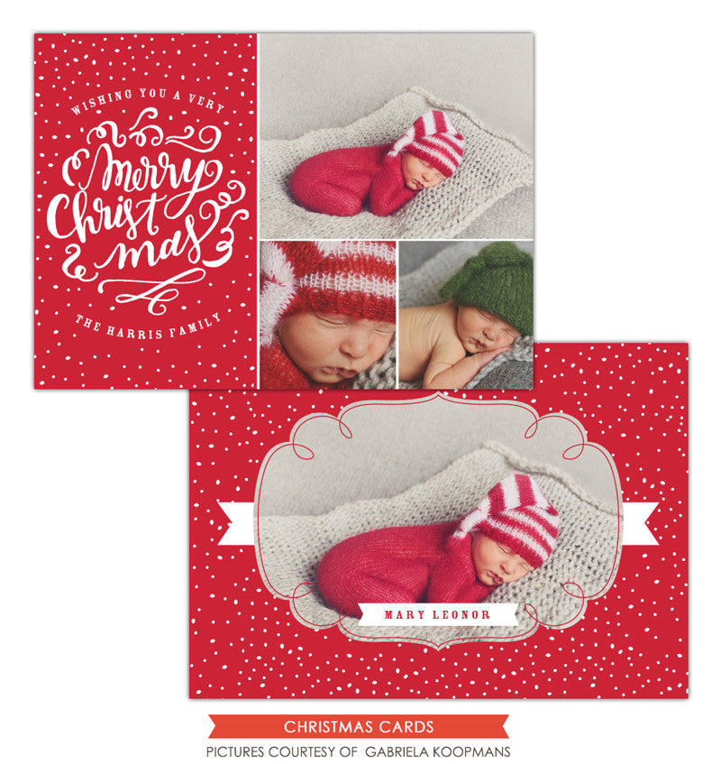 Christmas Photocard Template | Red Christmas