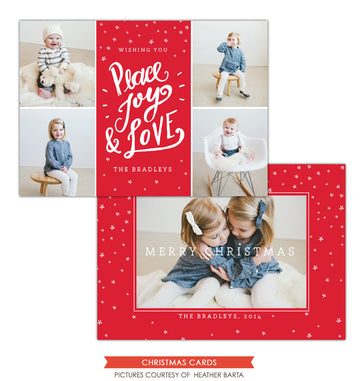 Christmas Photocard Template | Peace, Joy & Love