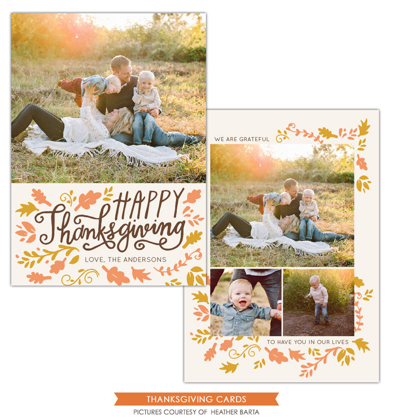 Thanksgiving Card Template | Leaves and wind