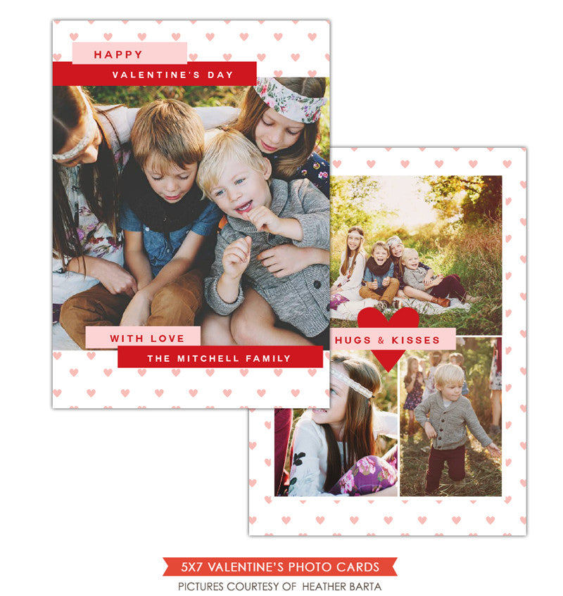 Valentine Photocard Template | Pink hearts