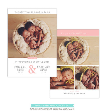 Twins Birth Announcement | Perfect pair