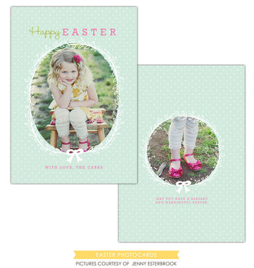 Easter photo card | Pink loves green