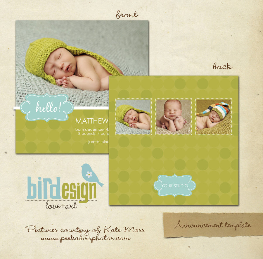 Birth Announcement | Green circles