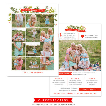 5x7 Year in review card - Christmas card template | Sweetest Memory