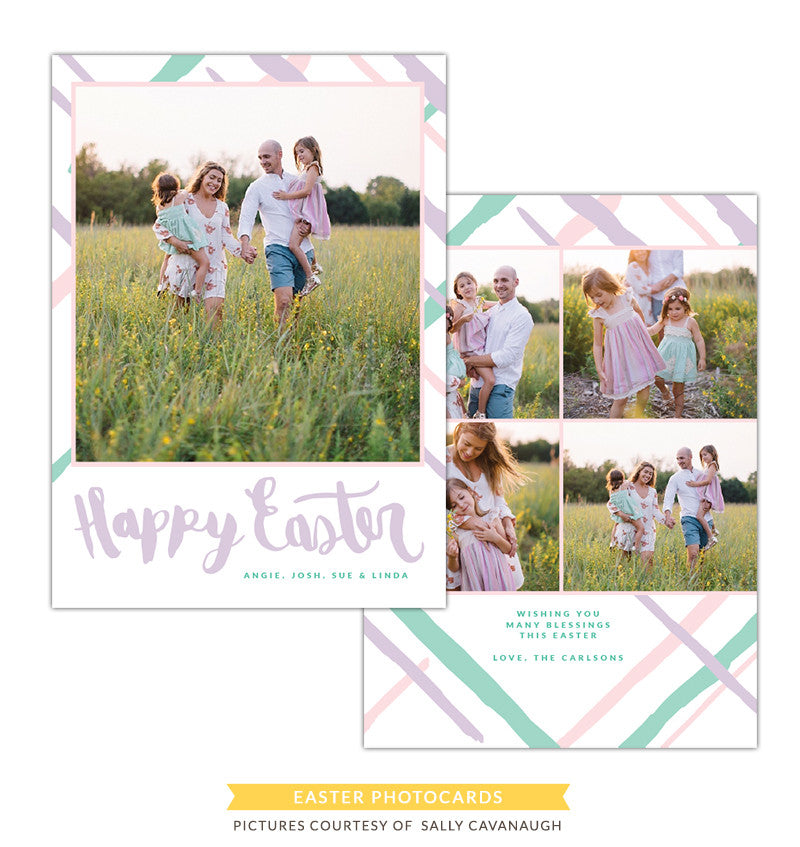 Easter photo card | Pastel brushes