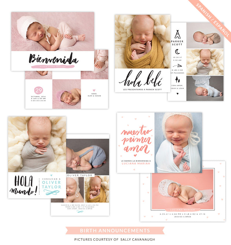 Birth Announcements bundle | Spanish Collection