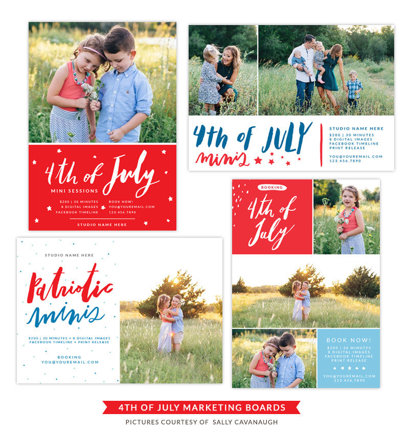 4th of July Marketing boards | Blue stars