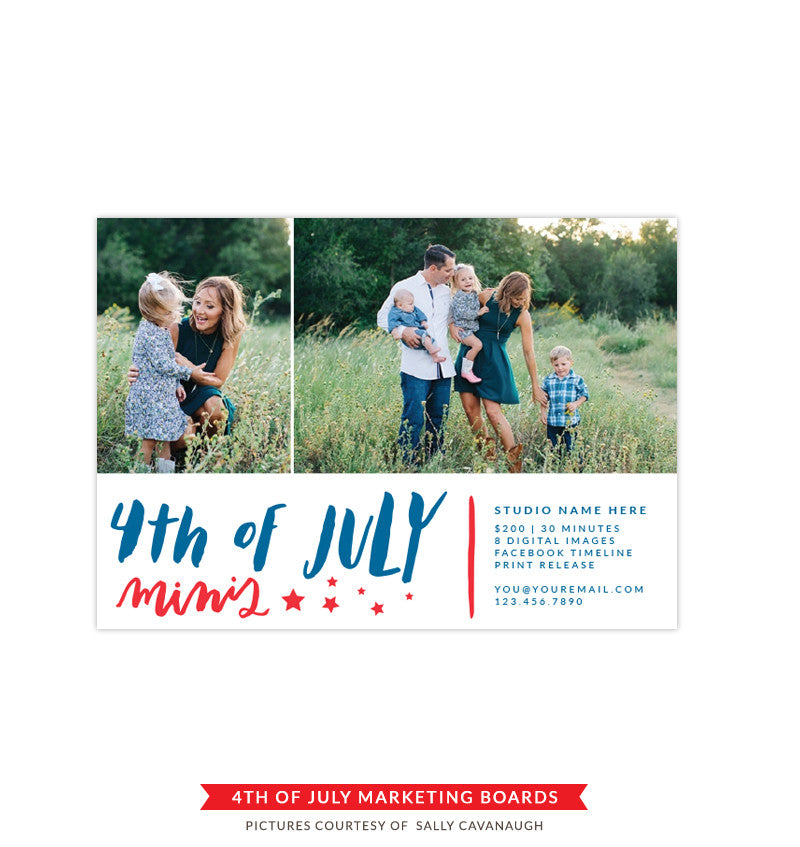 4th of July Marketing board | Blue brushes