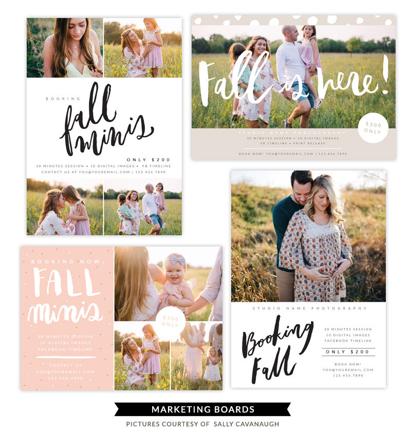 Fall Minis Marketing boards bundle | Colored Days