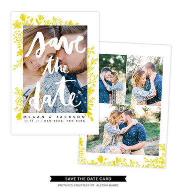 Save the Date card | Bride kiss