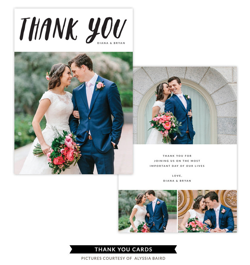 Thank You Card Template | Couple's Love