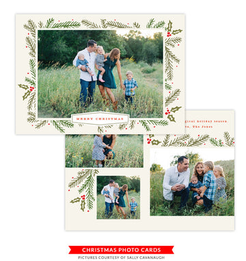 Christmas Photocard Template | Holiday Blessings