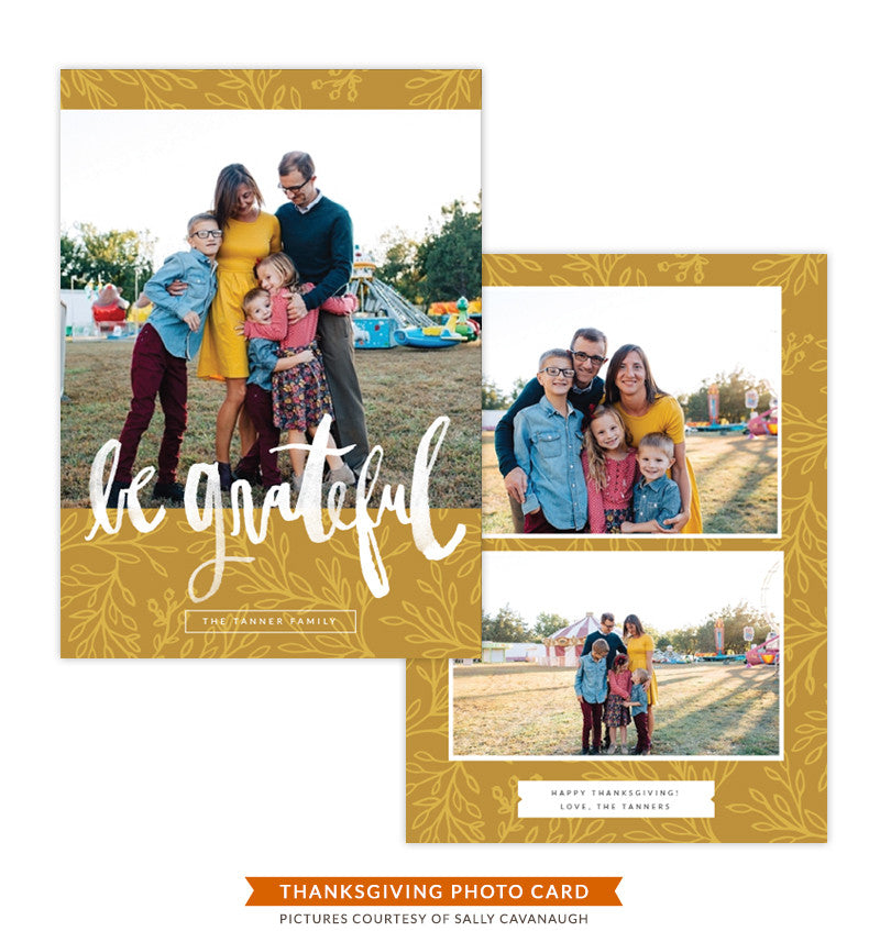 Thanksgiving Photocard Template | Be Grateful