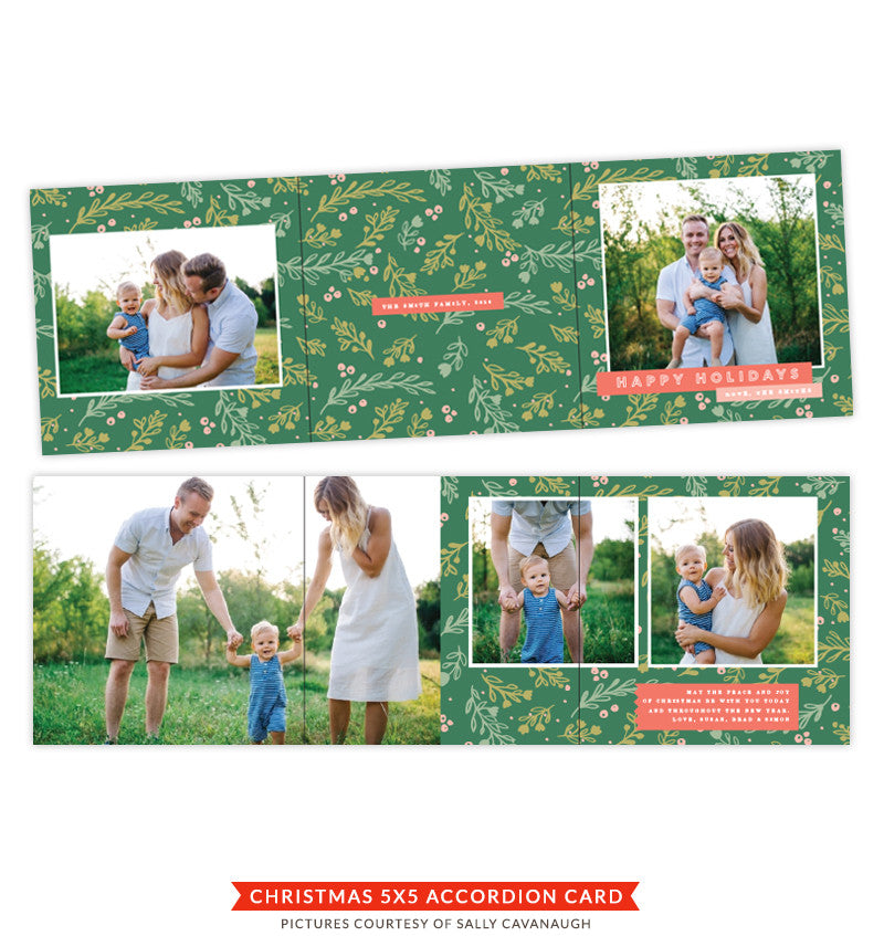 Christmas accordion card 5x5 | Christmas Time