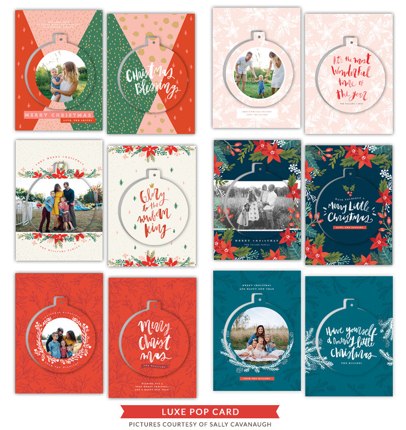Christmas Luxe Pop Cards Template Bundle | Little Drummer