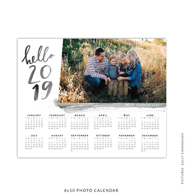 8x10 2019 calendar template | Hello 2019
