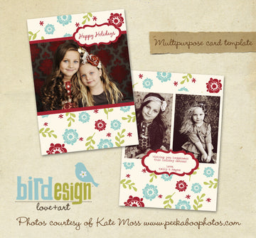 Holiday Photocard | Floral Greeting