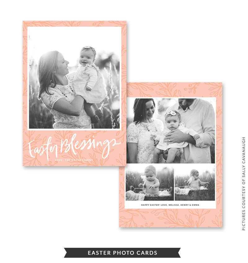 5x7 Easter Photo Card | Peach Easter