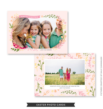5x7 Easter Photo Card | Easter Leaves