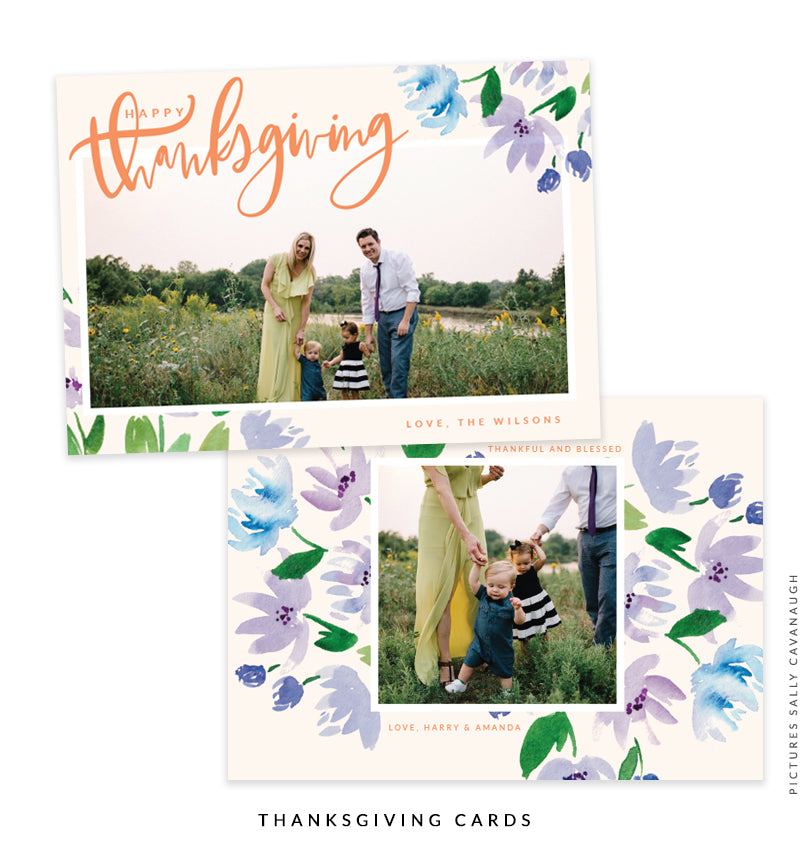 Thanksgiving Photocard Template | Lavender Wishes