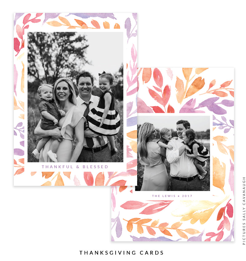 Thanksgiving Photocard Template | Thoughts of Happiness