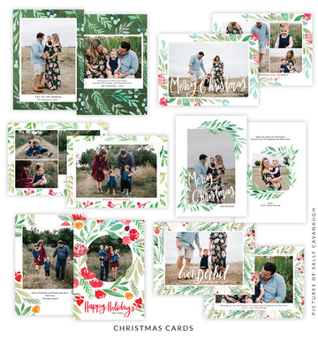 Christmas 5x7 Photo Card Bundle | Wonderful Florals