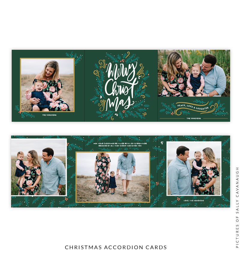 Holiday accordion card 5x5 | Christmas carol