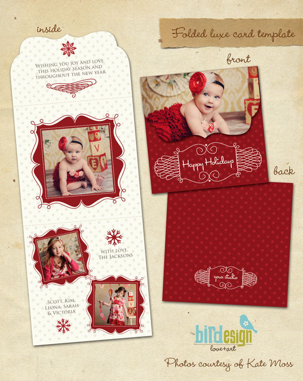 Holiday Ornate Photocard | Romantic Christmas 5x5