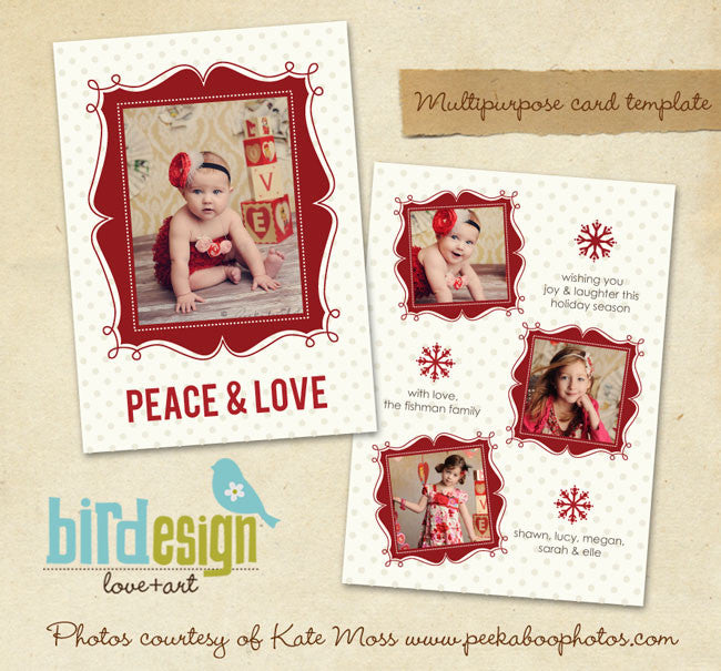 Holiday Photocard | Peace&Love portrait