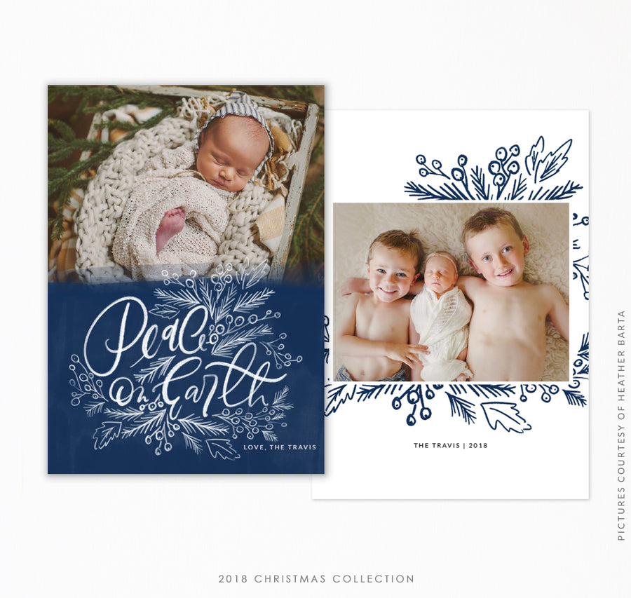 2018 Christmas 5x7 Photo Card | Blue Holiday