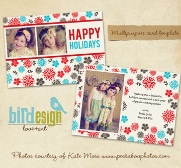Holiday Photocard | Winter flowers