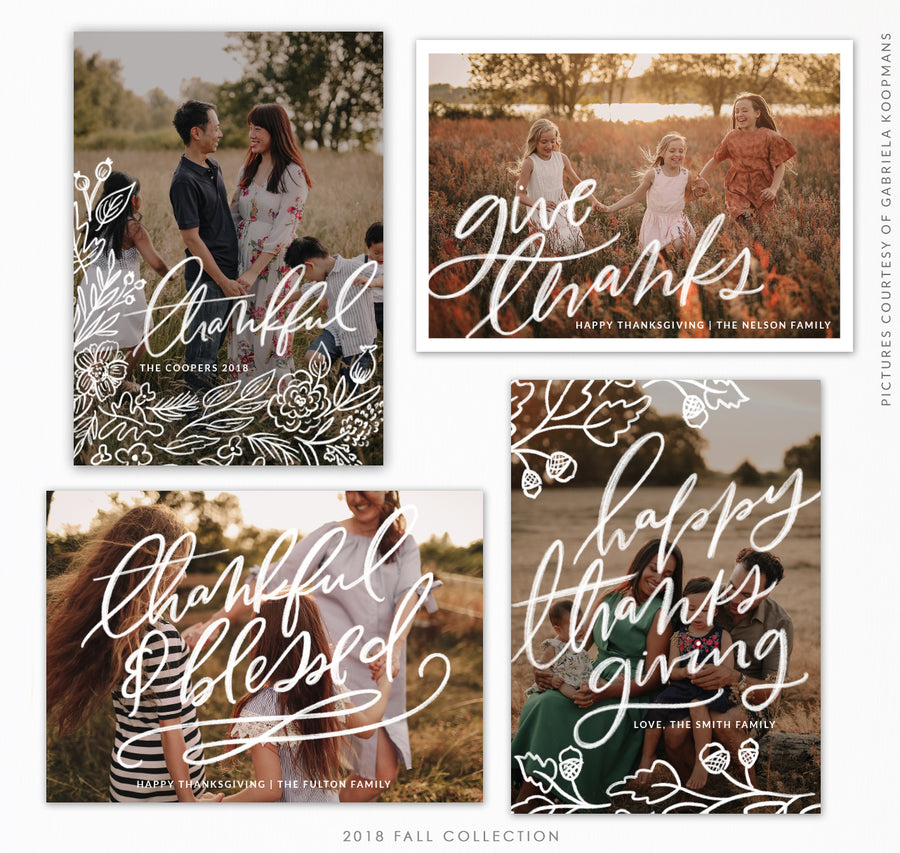 Thanksgiving Photocard Templates Bundle | Fall 2018