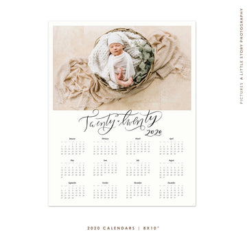 8x10 | 2020 calendar template | Fresh year