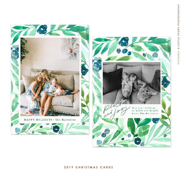 Christmas 5x7 Photo Card | Floral Waters