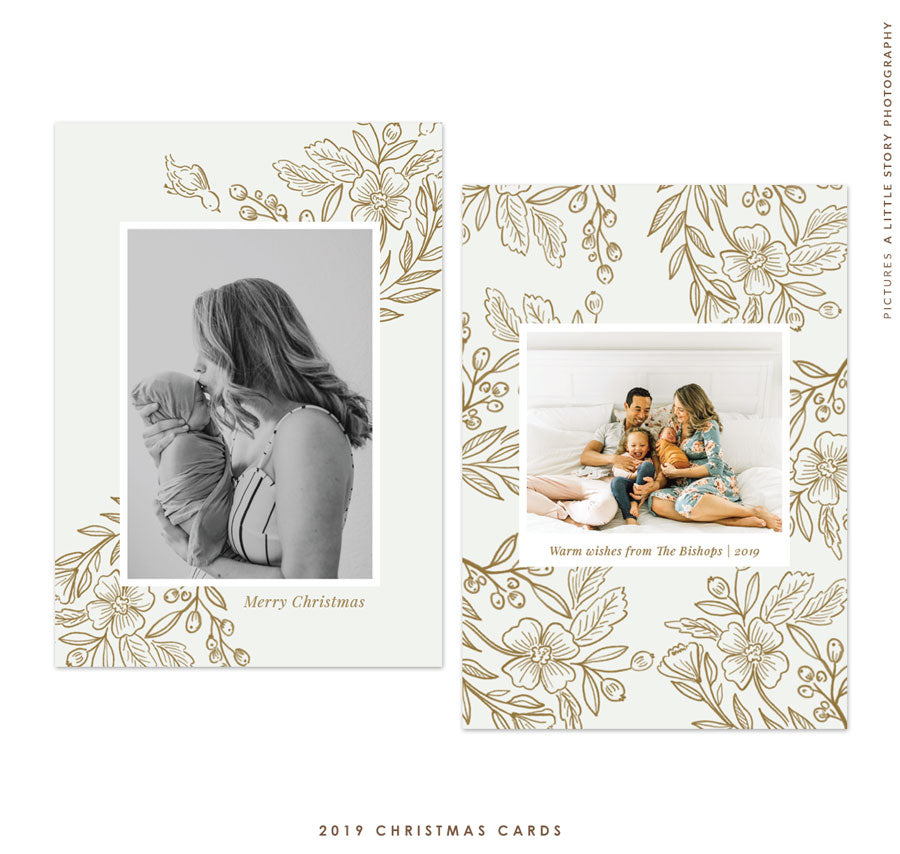 Christmas 5x7 Photo Card | Gold and Pure