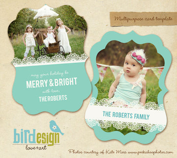 Holiday Ornate Photocard | Chic portrait