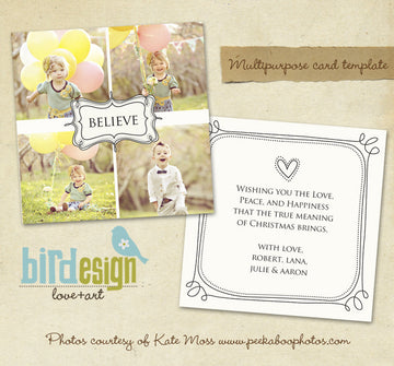 Holiday Photocard Template | Believe