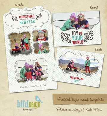 Holiday Ornate Photocard  | Family Joy